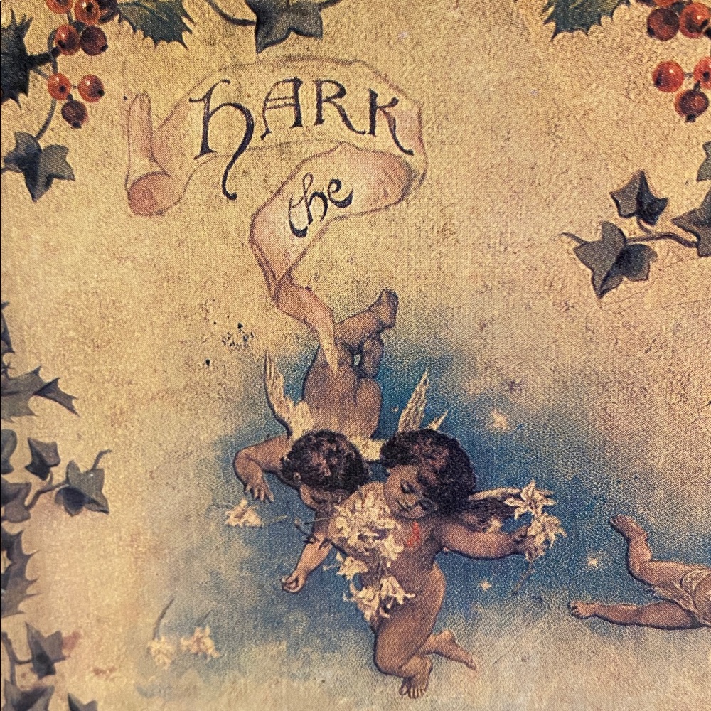 Square Christmas Themed Basket “Hark The Herald Angels Sing” w/Angels Cherubs - Picture 14 of 16